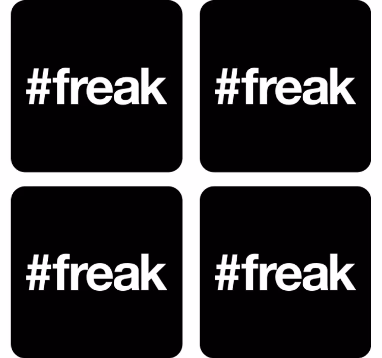 Geek coasters with black background and hashtag - TenStickers