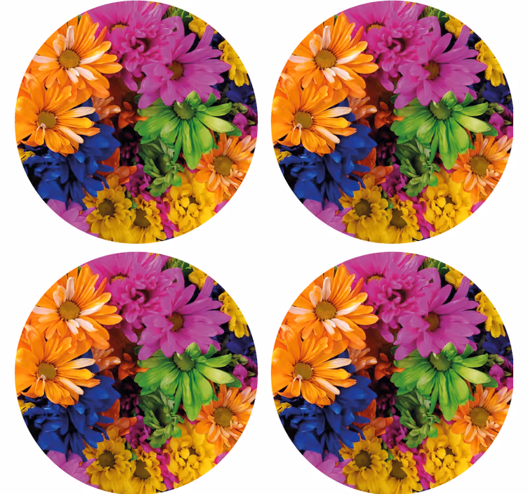 Modern coasters with lively botanical design - TenStickers
