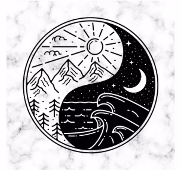 Geek coasters mountain and wave contrast - TenStickers