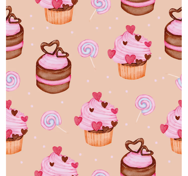 Personalised coasters sweet cupcake design - TenStickers