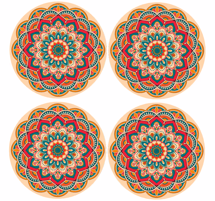 Modern coasters with mandala patterned design - TenStickers