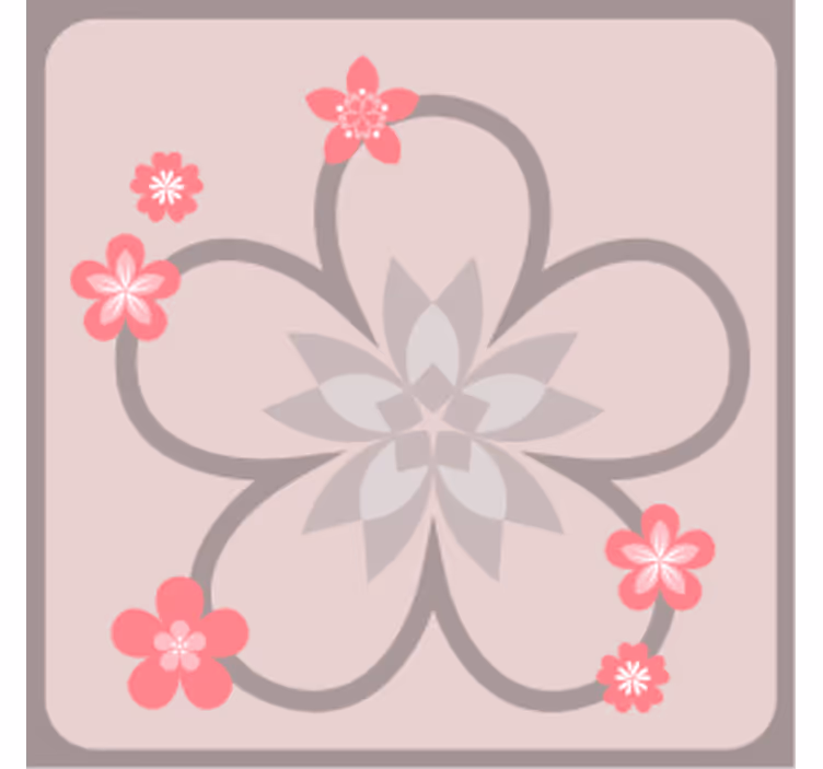 Modern coasters with elegant floral design - TenStickers