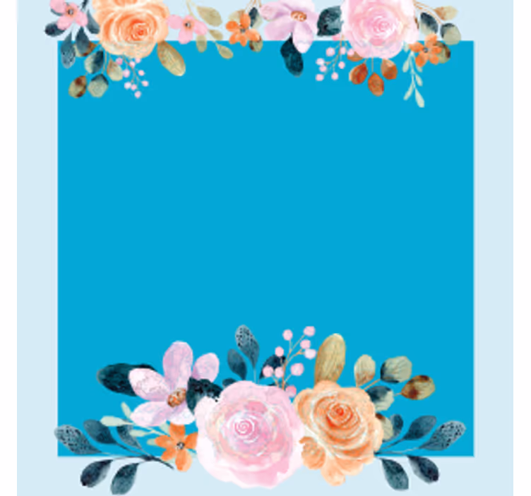 Personalised coasters floral accent rectangle - TenStickers