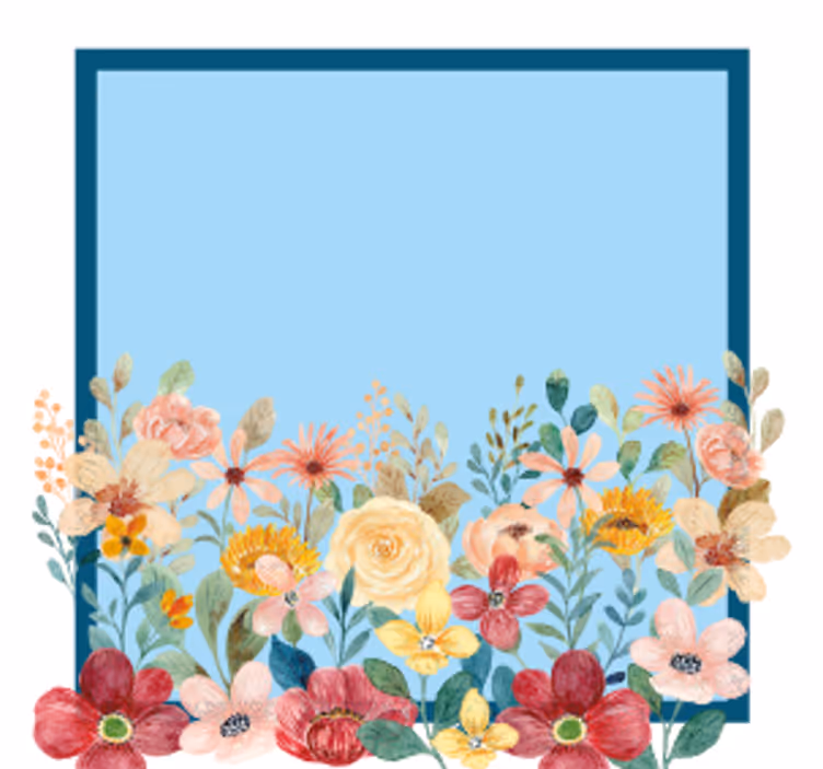 Personalised coasters floral border design - TenStickers
