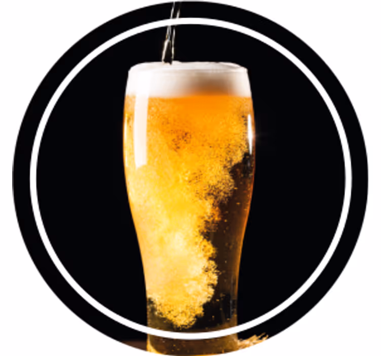 Beer mats bubbly beer in glass - TenStickers