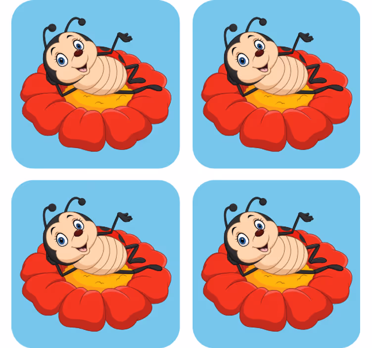 Geek coasters cheerful insect character - TenStickers