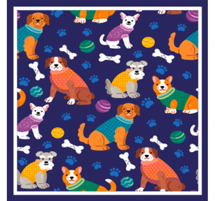 Personalised coasters with vibrant dog designs - TenStickers
