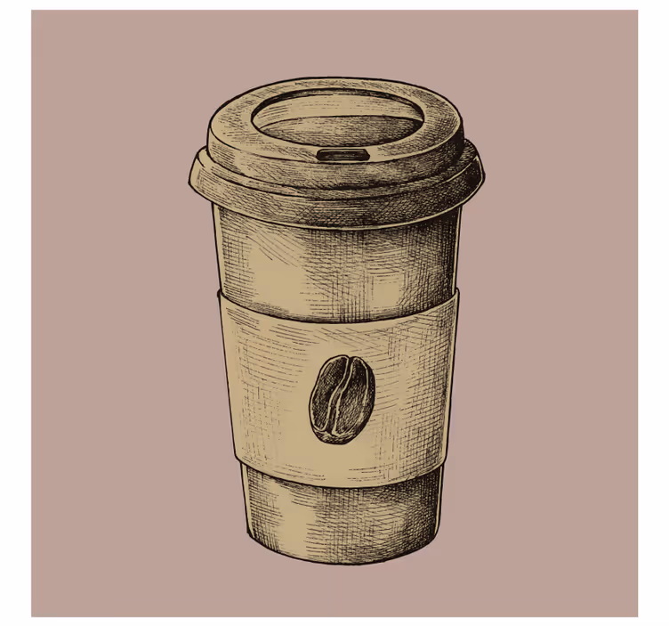 Vintage coasters illustrated coffee mug - TenStickers