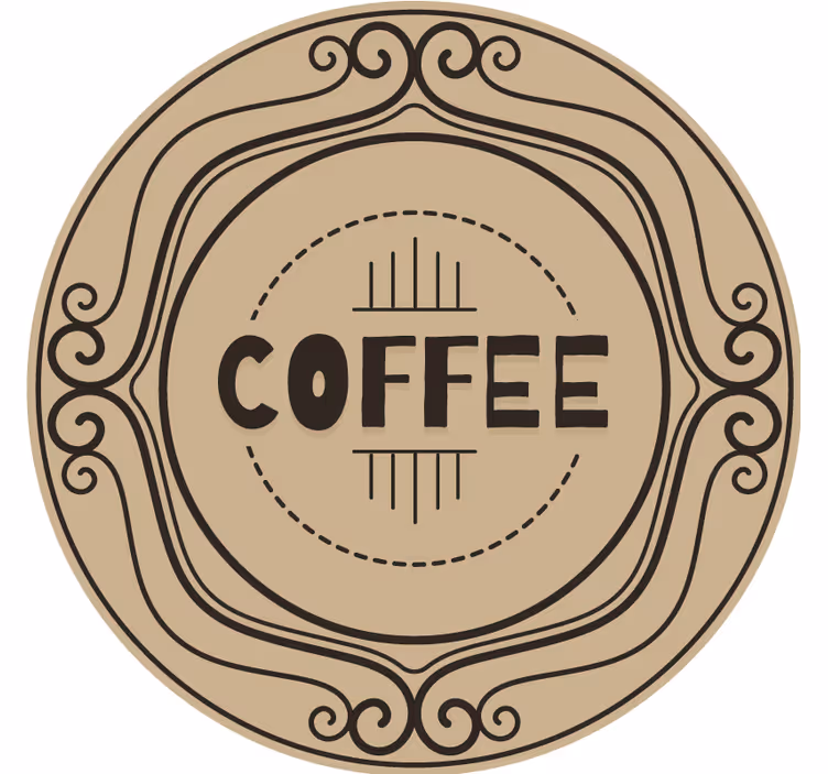 Personalised coasters elegant coffee round design - TenStickers