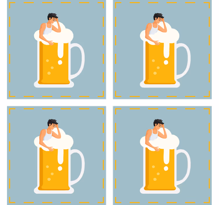 Chilling in bath pint beer mats - TenStickers