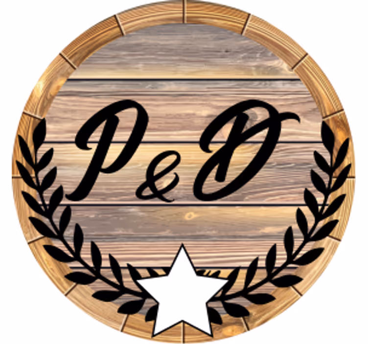 Personalised coasters wooden barrel monogram - TenStickers