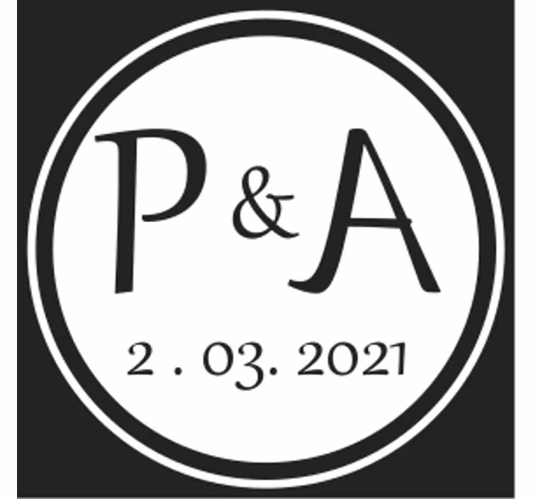Personalised coasters with monogram initials pairing - TenStickers