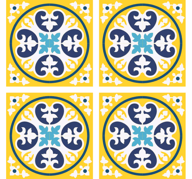 Floral pattern ceramic tile coasters - TenStickers