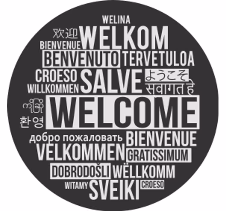 Beer mats welcome multilingual greeting - TenStickers