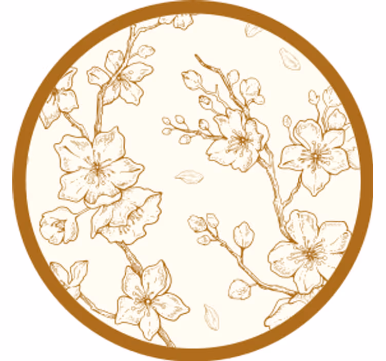 Vintage coasters floral engraved wood design - TenStickers