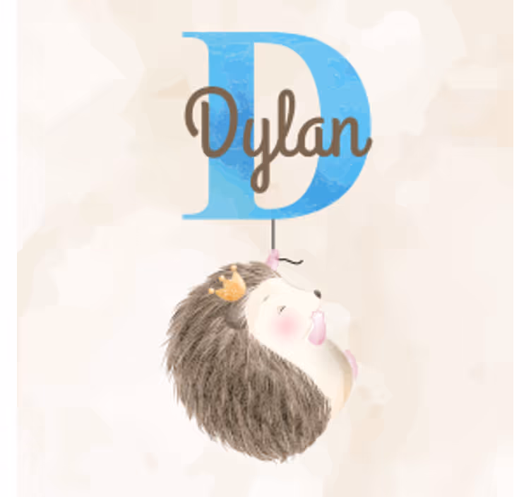 Personalised coasters hedgehog with brown font - TenStickers