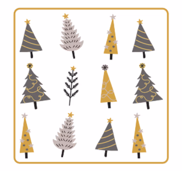 Christmas coaster with stylized christmas trees - TenStickers