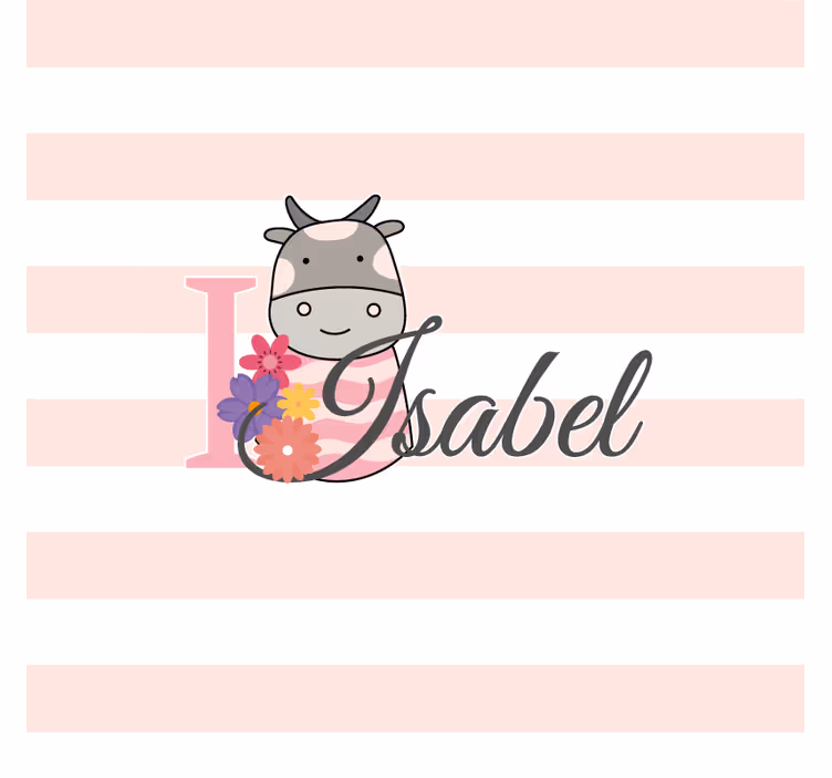 Personalised coasters personalized floral cow design - TenStickers