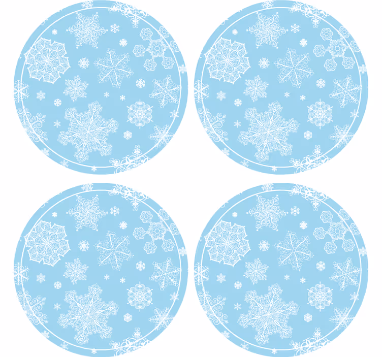 Christmas coaster snowflake pattern circle - TenStickers