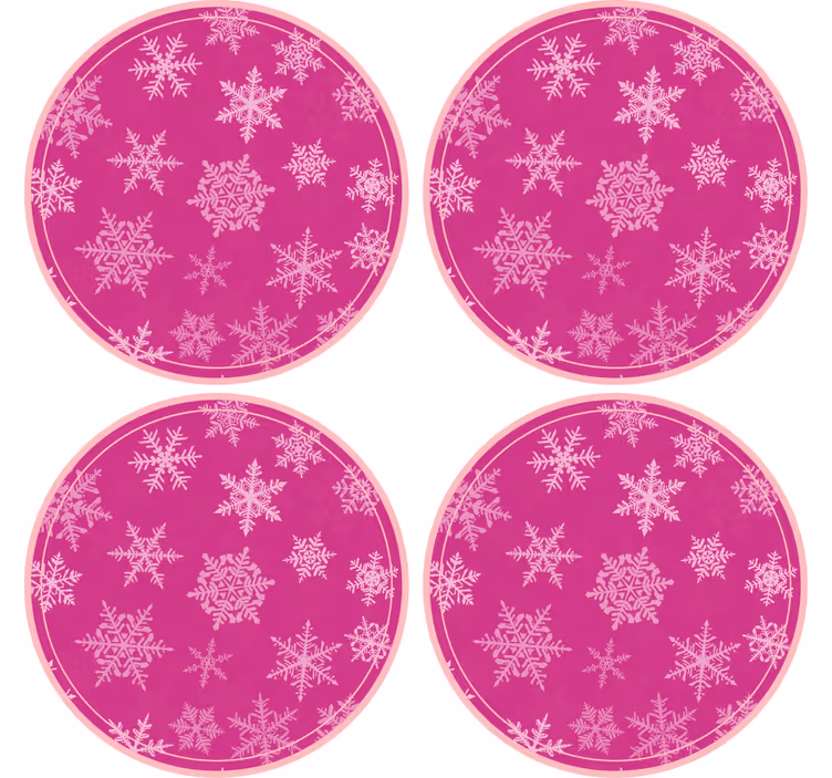 Christmas coaster snowflake patterned round tray - TenStickers