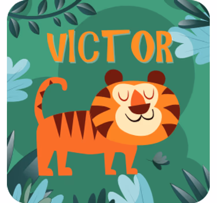 Personalised coasters cheerful tiger design - TenStickers