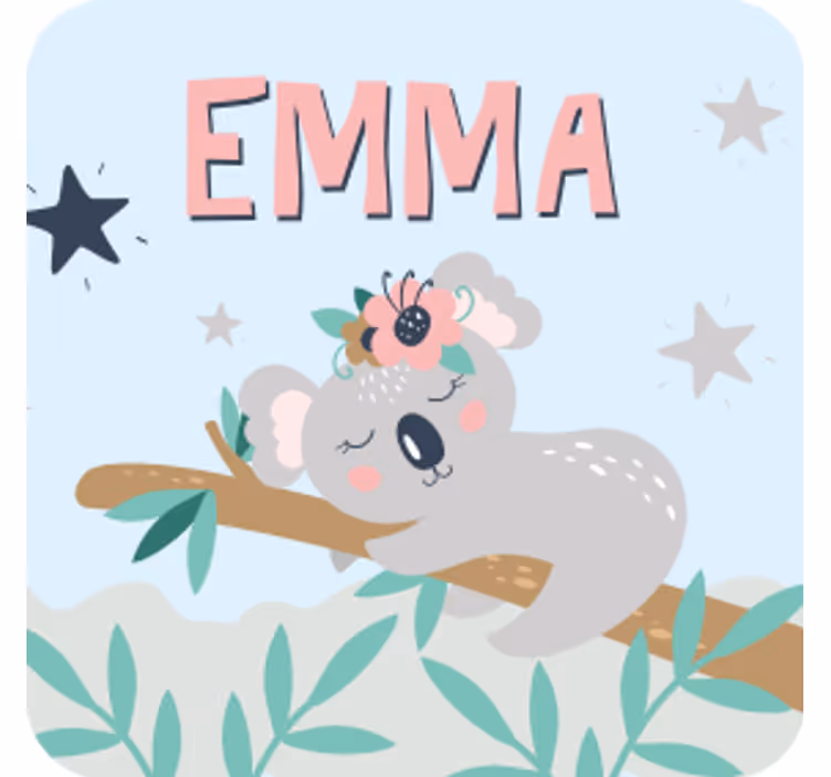 Personalised coasters cute koala design - TenStickers