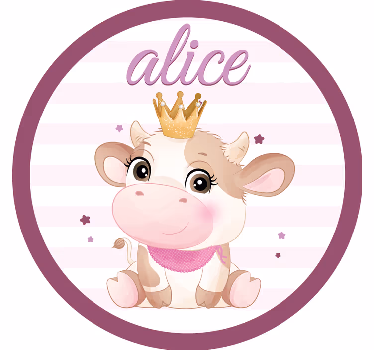 Personalised coasters with cute cow design - TenStickers
