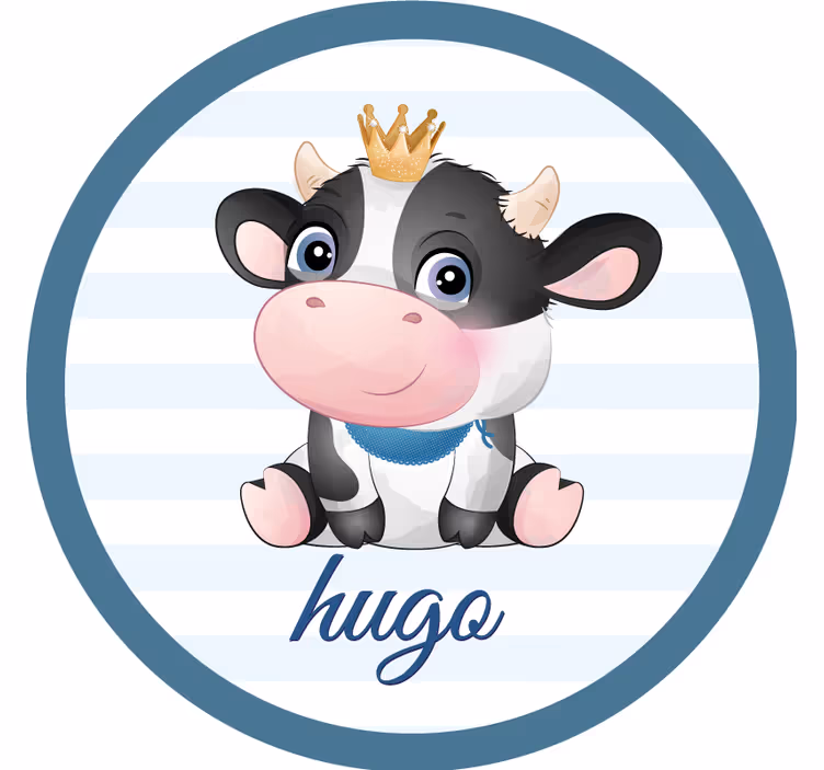 Personalised coasters cute cow design - TenStickers