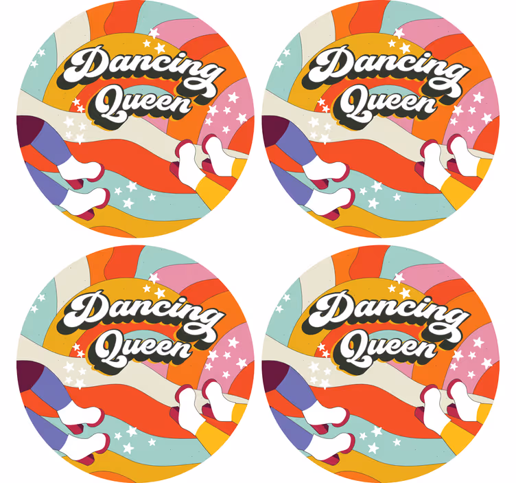Personalised coasters colorful dance feet design - TenStickers