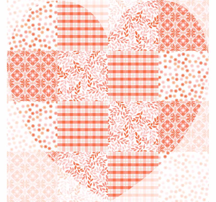 Christmas coaster with heart pattern quilt design - TenStickers