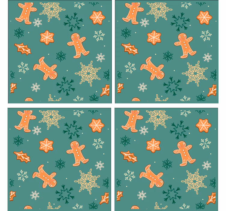 Christmas coaster gingerbread cookie design - TenStickers