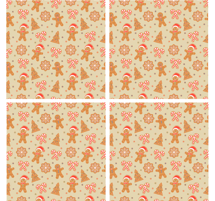 Christmas coaster festive gingerbread design - TenStickers