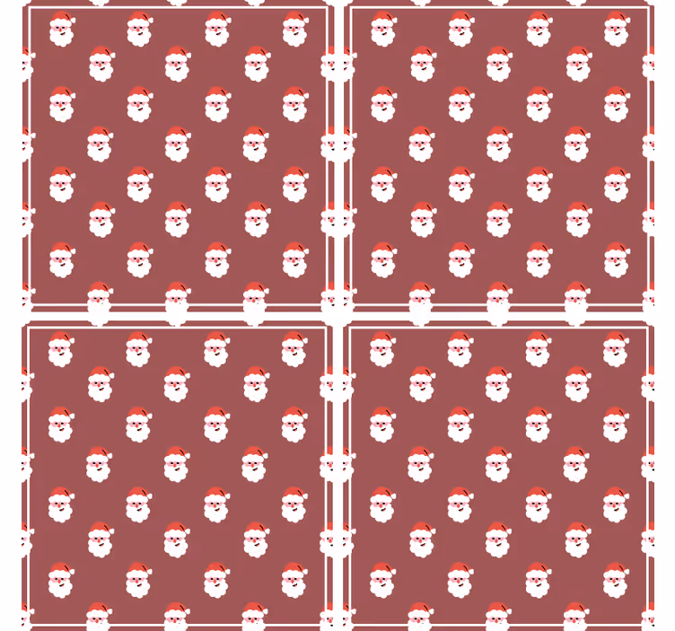 Christmas coaster santa faces design - TenStickers