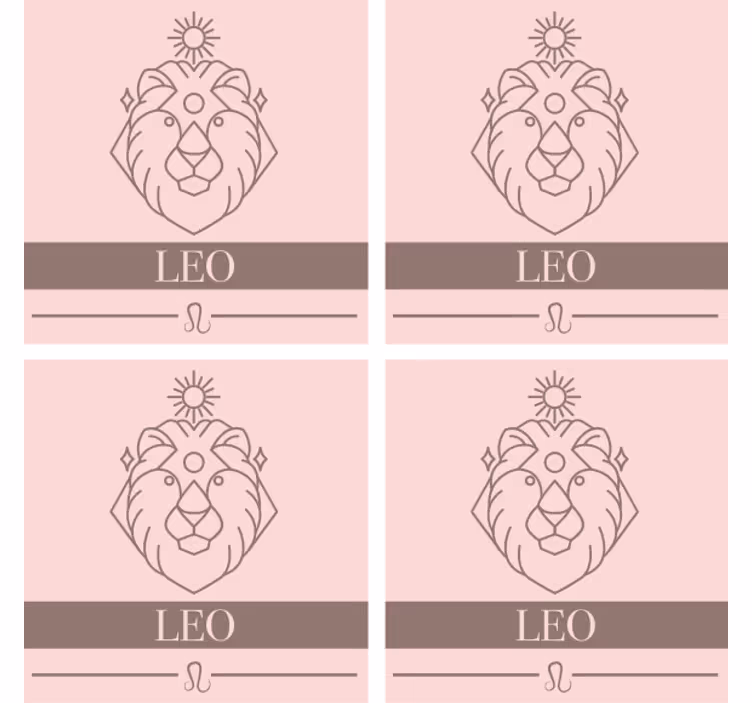 Personalised coasters minimalist leo design - TenStickers