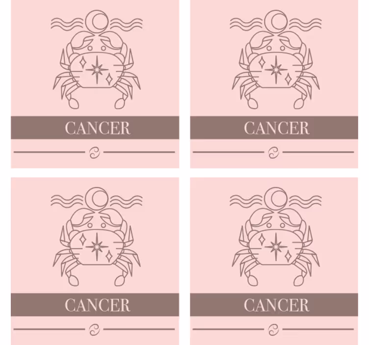 Personalised coasters cancer zodiac symbol - TenStickers