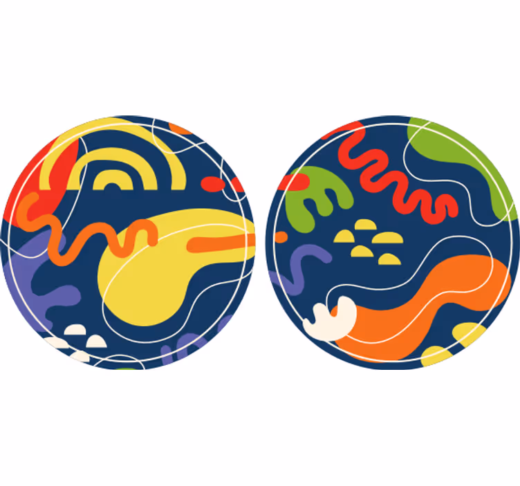Vibrant geometric beer mats - TenStickers