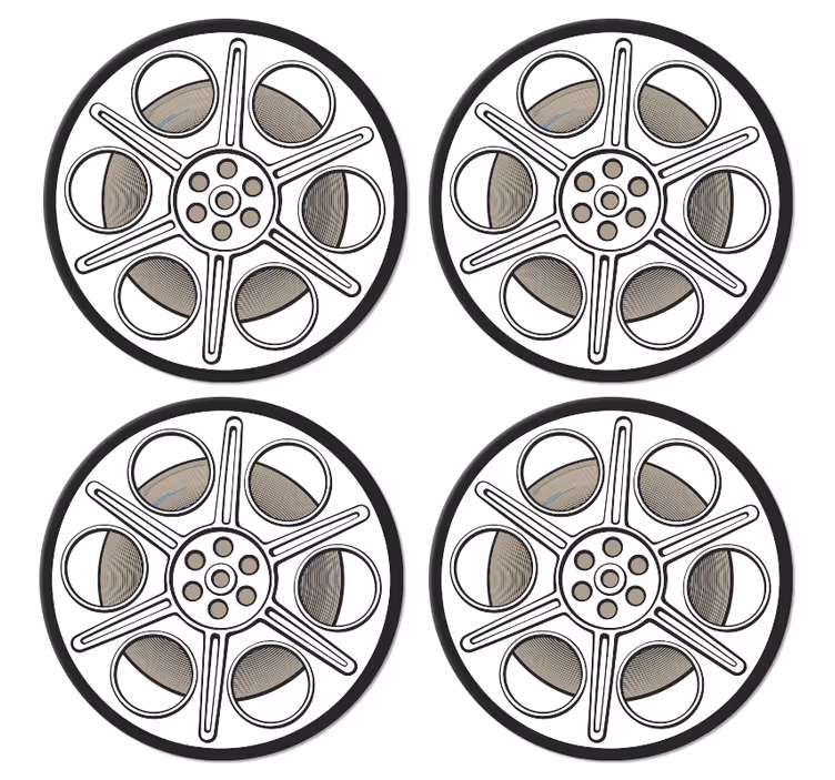 Cinema film roll design vintage coasters - TenStickers