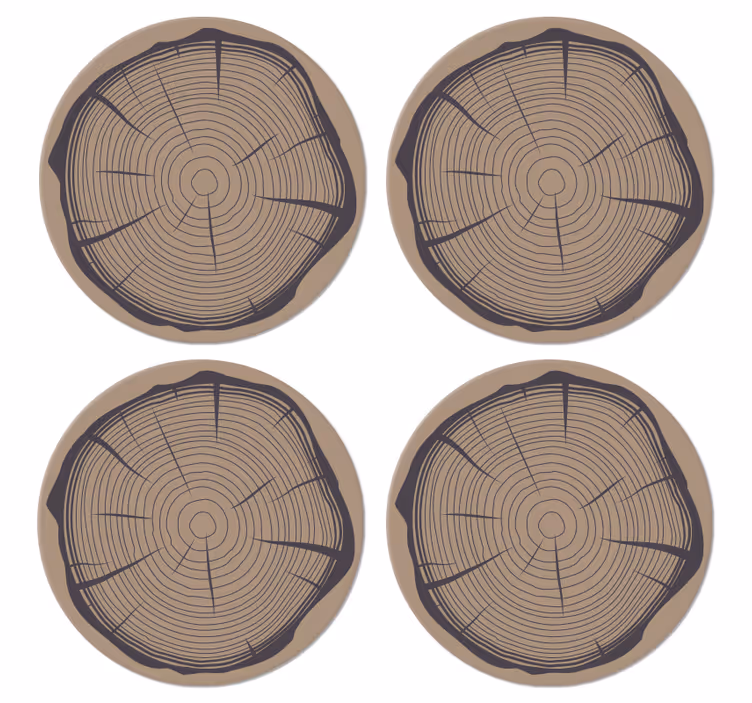 Brown tree trunk texture vintage coasters - TenStickers