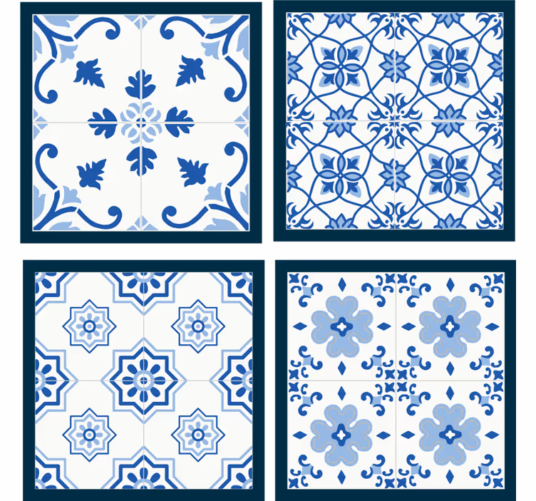 Arabesque tile set tile coasters - TenStickers