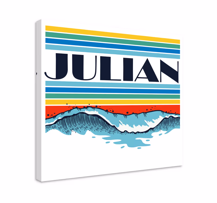 Retro waves personalised canvas - TenStickers