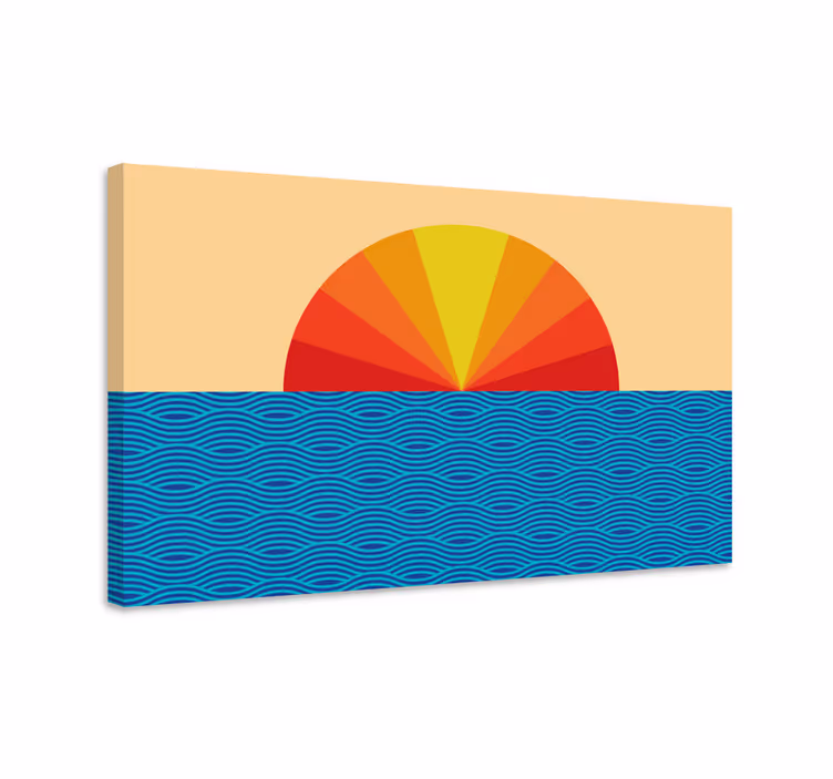 Sunset Reflection retro canvas - TenStickers