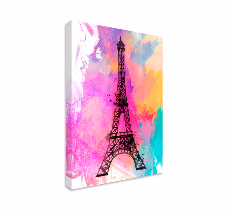 Paris Eiffel tower colorful city canvas prints - TenStickers