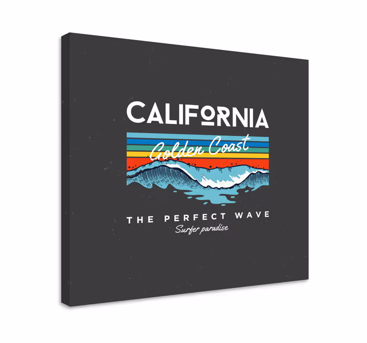 Cityscape wall art california surfer waves - TenStickers