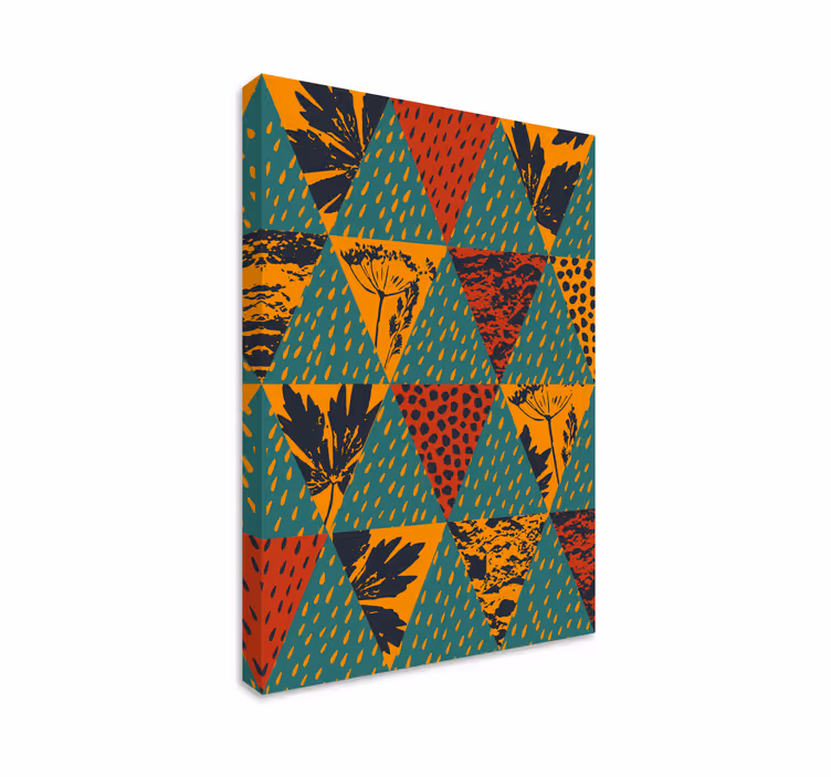 Geometric canvas floral design - TenStickers