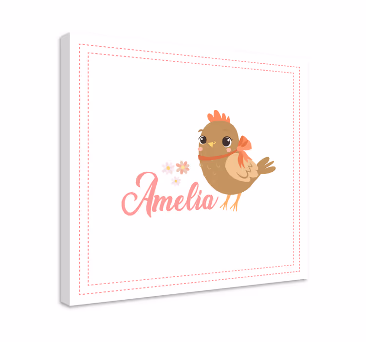 Animal canvas wall art cute bird design - TenStickers