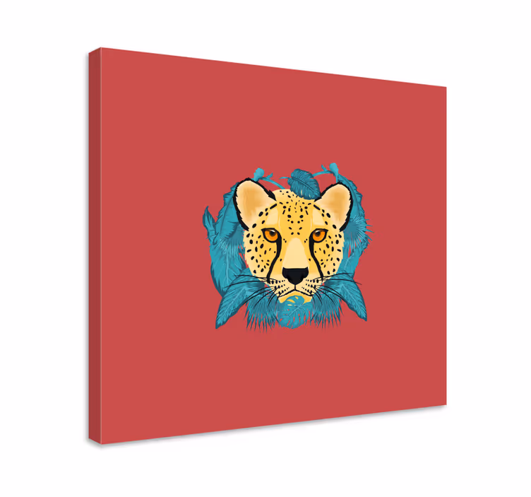 Animal canvas wall art cheetah among foliage - TenStickers