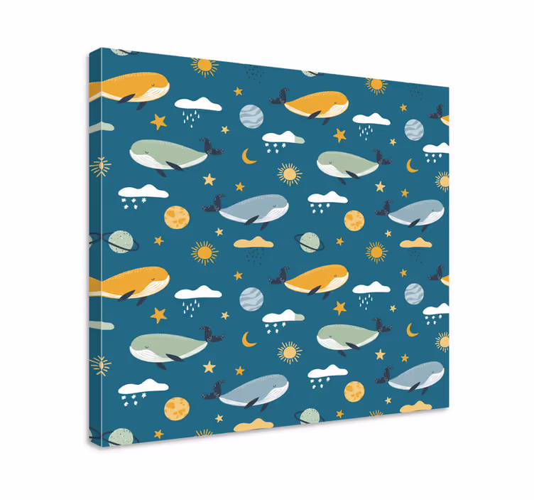 Canvas art whales in space - TenStickers
