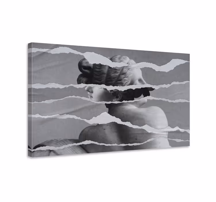 Canvas art torn paper sculpture - TenStickers