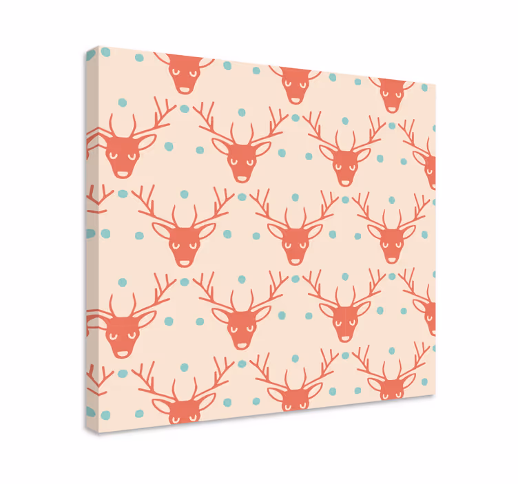 Stag canvas featuring stylized stag heads - TenStickers