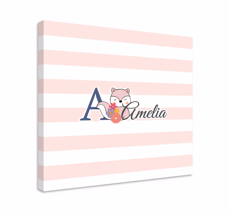 Cocktail canvas adorable fox customization - TenStickers